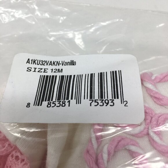 NWT KENSIE Infant Baby Girls 12M French Terry Dress Pink White - Picture 4 of 4
